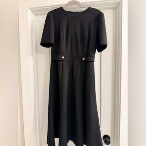 London Times Black Dress with Gold Details